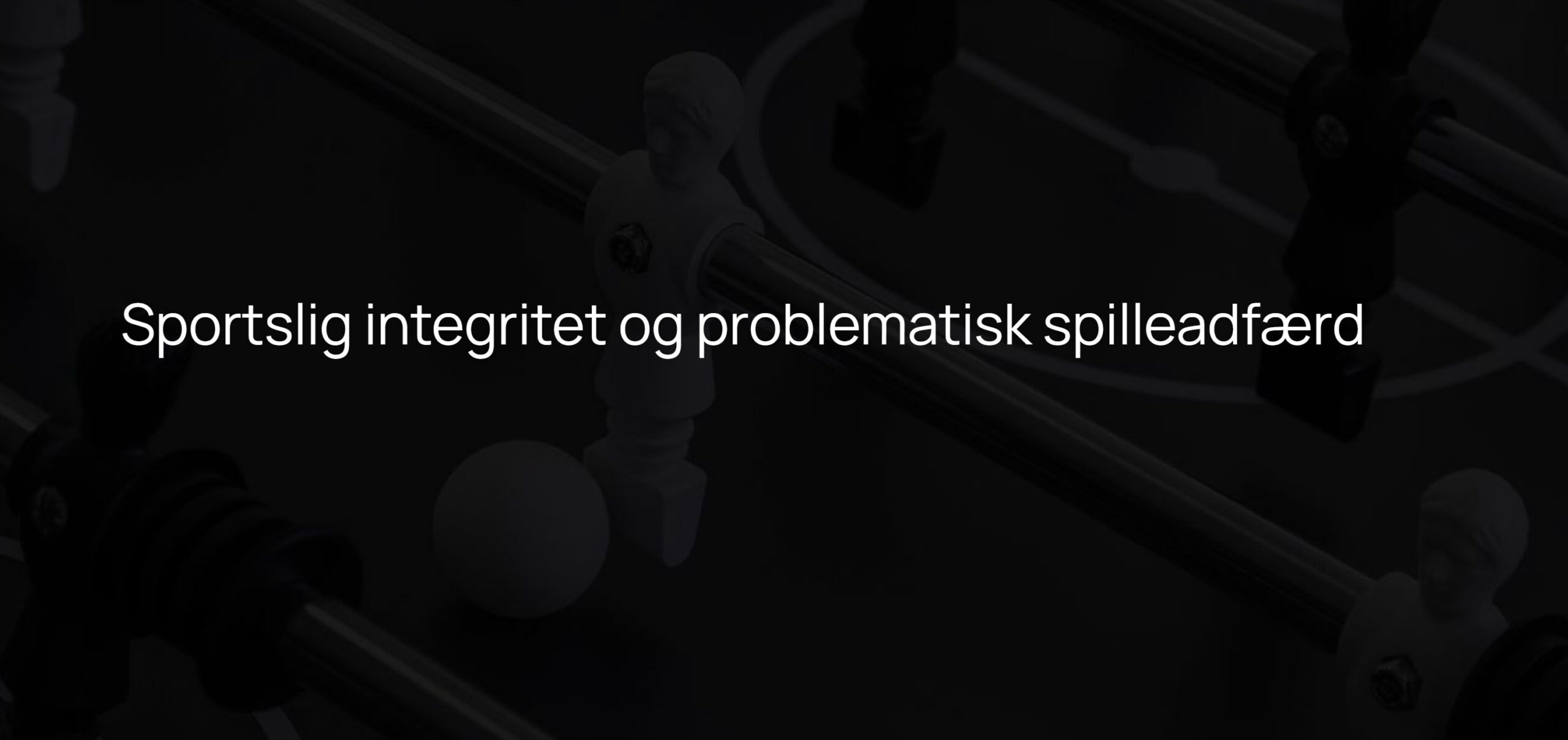 Sportslig integritet og problematisk hasardspil